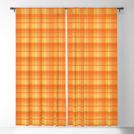 Orange Plaid Pattern Blackout Curtain
