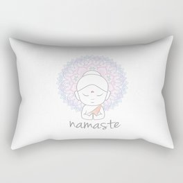 Cute Buddha sending greetings The word 'Namaste' is a respectful greeting also called 'Namaskar' Rectangular Pillow