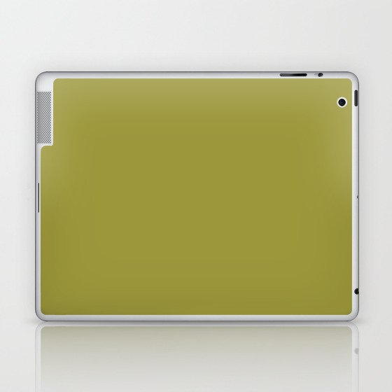 Dark Green-Yellow Solid Color Pantone Golden Lime 16-0543 TCX Shades of Yellow Hues Laptop & iPad Skin