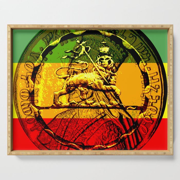 Lion of Judah Haile Selassie King of Kings Serving Tray