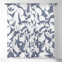 Birds pattern Sheer Curtain