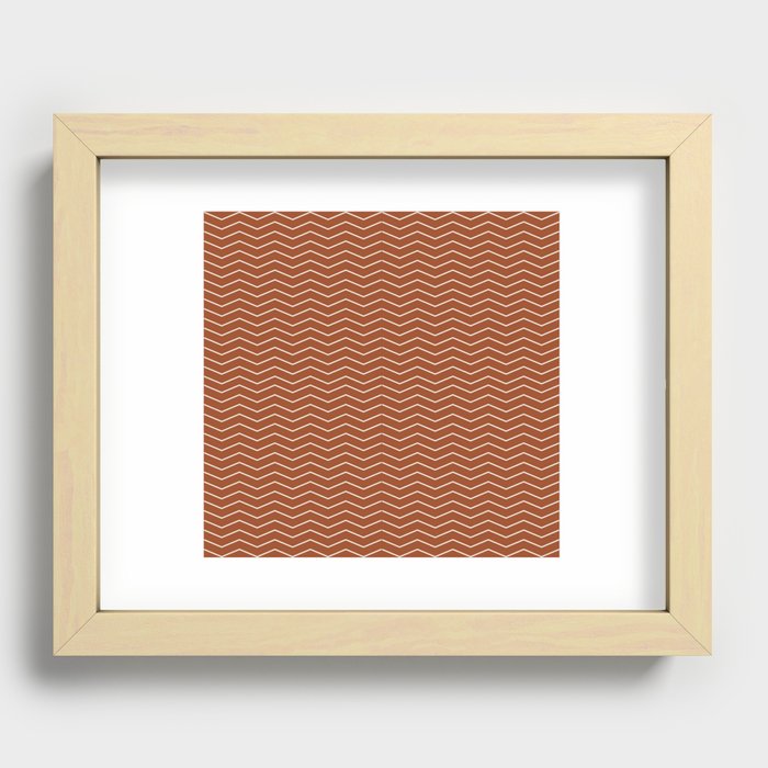 Rust Zigzag Recessed Framed Print