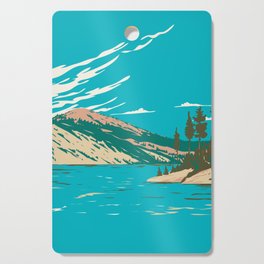 Lake Tahoe-Nevada State Park with Marlette Lake and Hobart Reservoir Nevada USA WPA Poster Art Cutting Board