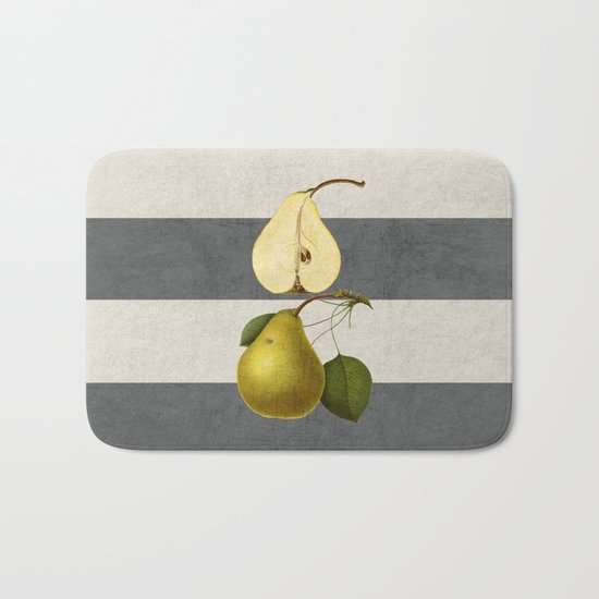 botanical stripes - pear Bath Mat