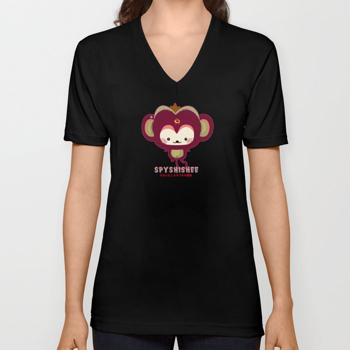 Spyshishee, Cute Monster, Japan, Kitsune V Neck T Shirt