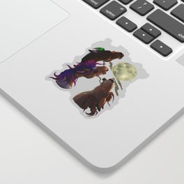 Three Pony Moon Sticker