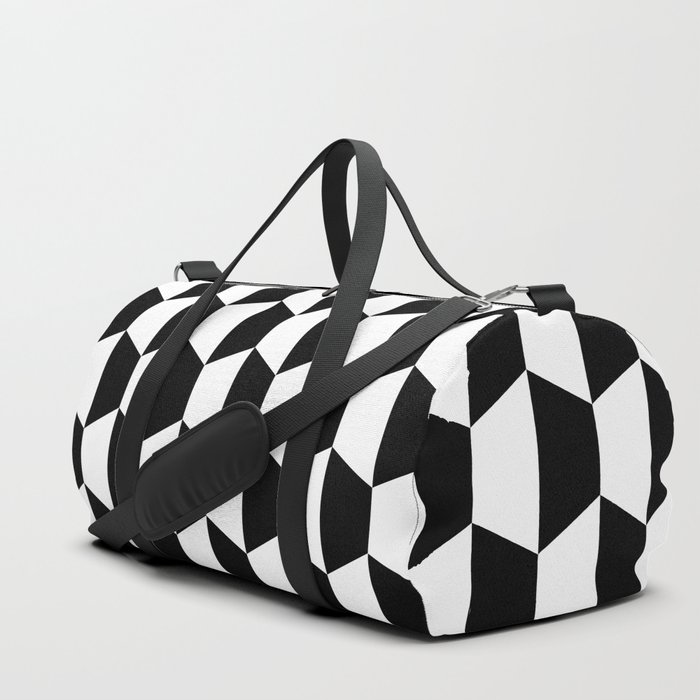 Black and white hexagons Duffle Bag