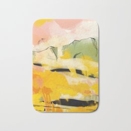 landscape abtract - paysage jaune Bath Mat | Mountains, Evening, Spring, Modern, Landscape, Mustard, Decor, Curry, Interior, Summer 