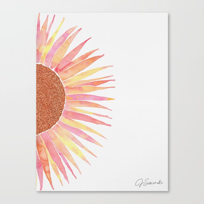 Pink Sunflower Canvas Print