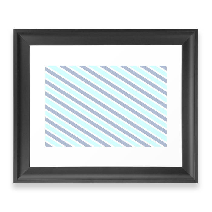 Stripe II - Light Blue & Grey Framed Art Print by denesartstudios