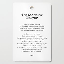 The Serenity Prayer - Reinhold Niebuhr Poem - Literature - Typewriter Print 2 Cutting Board