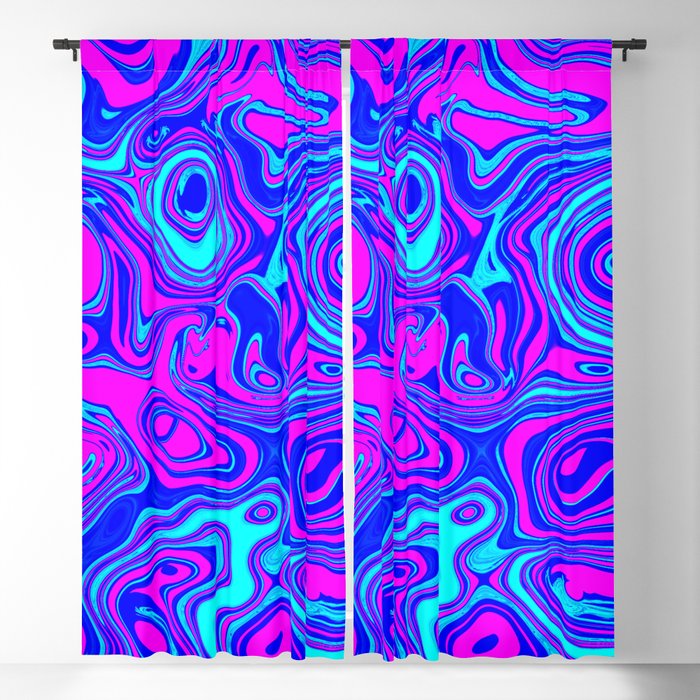 Liquid Color Pink and Blue Blackout Curtain