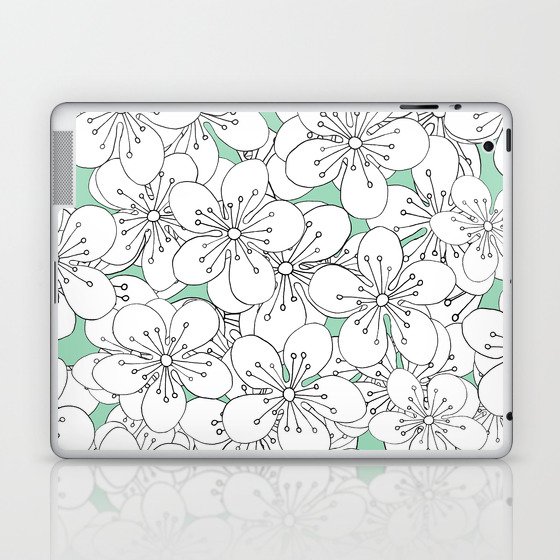 Cherry Blossom With Mint Blocks - In Memory of Mackenzie Laptop & iPad Skin
