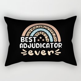 Best Adjudicator ever Leopard Rainbow Gift Mom Rectangular Pillow