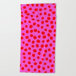 Keep me Wild Animal Print - Pink with Red Spots Beach Towel