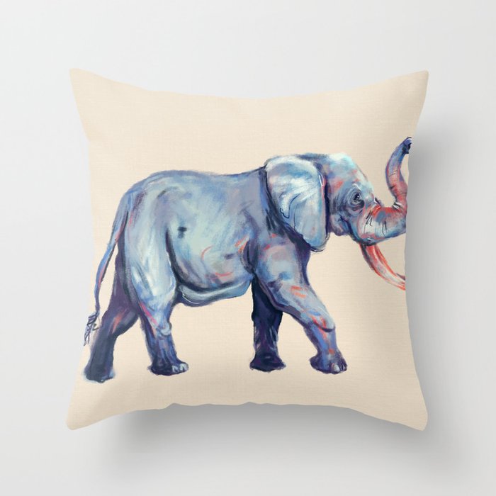 Lucky Elephant Painting Throw Pillow By Jackiefarkas Society6