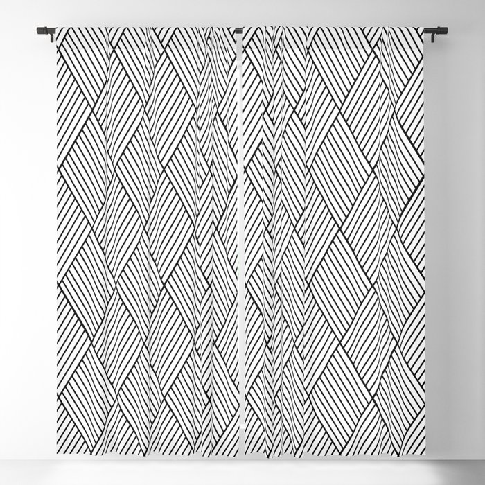 Black White Geometric Pattern Blackout Curtain By Hoovehee Society6