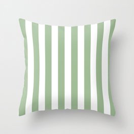 Stripes - sage green Throw Pillow
