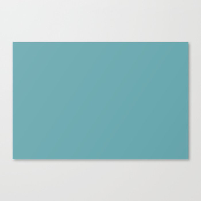 Medium Aqua Blue Solid Color Pantone Aqua Sea 15-4715 TCX Shades of Blue-green Hues Canvas Print
