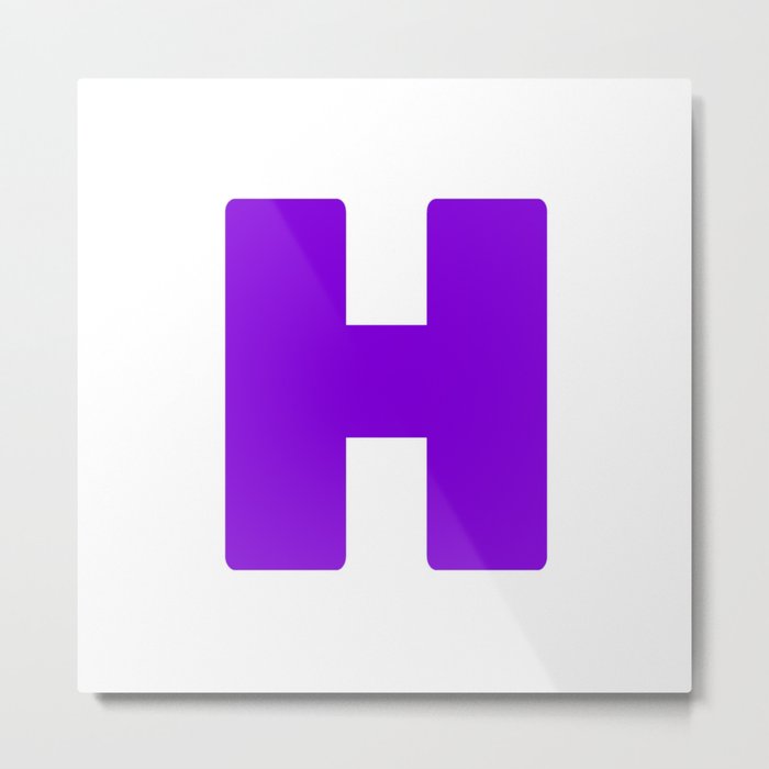 H (Violet & White Letter) Metal Print