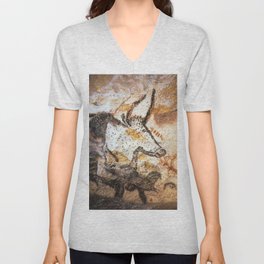 Lascaux Cave animal painting V Neck T Shirt