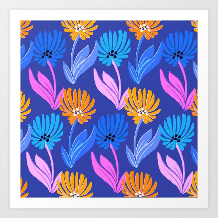 Rainbow Wildflower Floral Pattern Carry-All Pouch by Modern