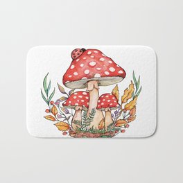 Watercolor Mushrooms Badematte
