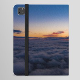 Aerial sunset view over the Blue Ridge Mountains from the cockpit of a private aircraft. Sky with clouds. Sky background iPad Folio Case