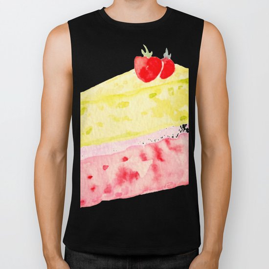 Lemon & Strawberry Cake Biker Tank