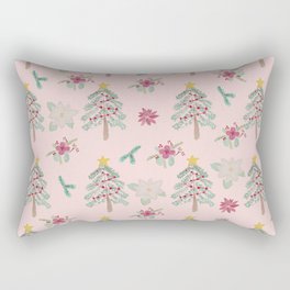 Christmas Pattern Pink Rectangular Pillow