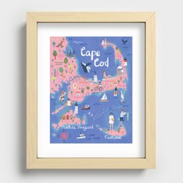 Cape Cod map Recessed Framed Print