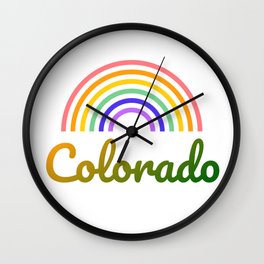 Colorado - I Love Colorado - Rainbow in Colorado Wall Clock