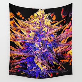 Cannabis on Glowing Fire Wall Tapestry | Homegrown, Indoor, Farming, Plant, Mothernature, Glowing, Potleaf, Fire, Cannabis, Budtender 