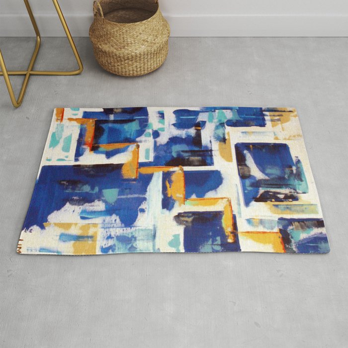 Stairway To Heaven Abstract Acrylic Painting With Blue And White