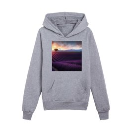 Lavender Sunset Kids Pullover Hoodies