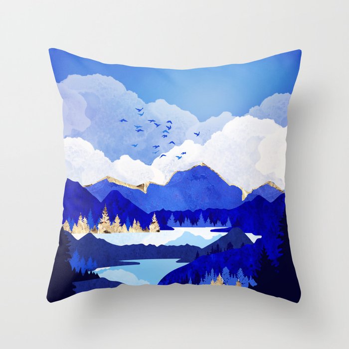 Blue Lake Throw Pillow