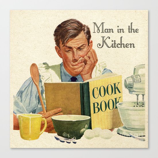 A Man in the Kitchen Canvas Print