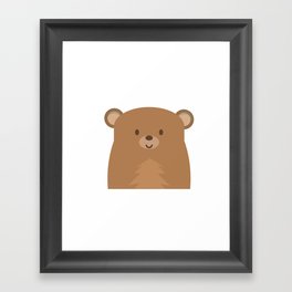 Bear Funny Nursery Cartoon Drawing Design Framed Art Print