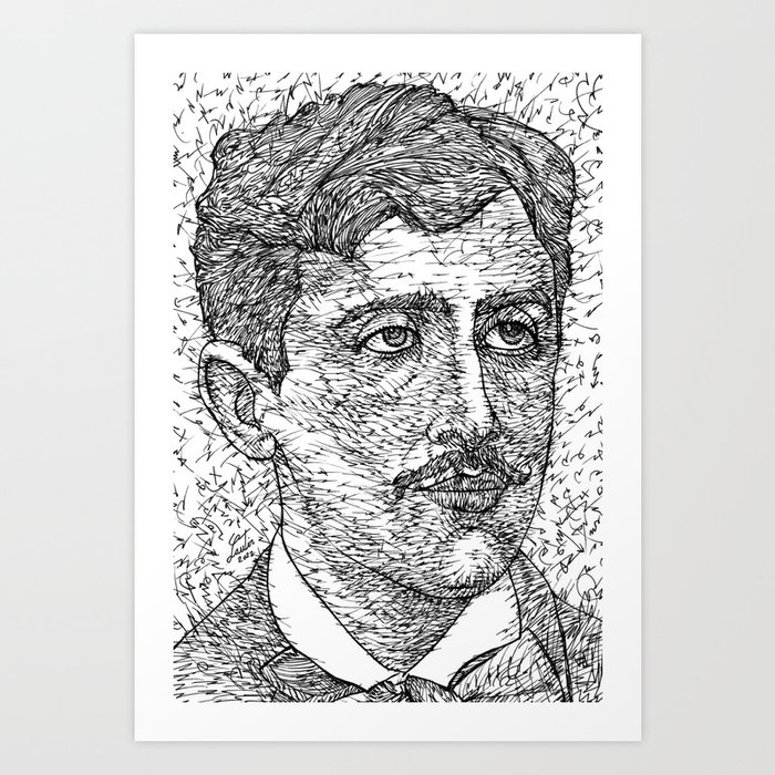 MARCEL PROUST ink portrait .1 Art Print