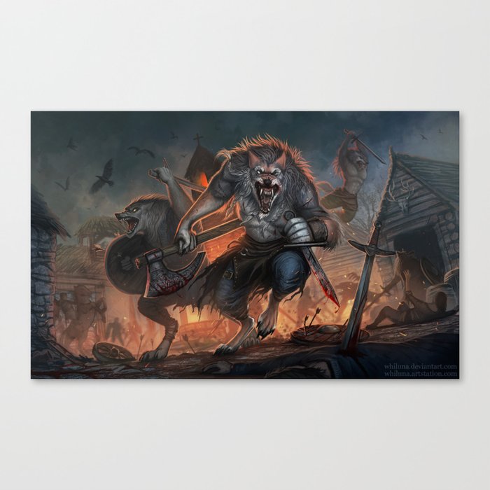 Viking werewolves Canvas Print