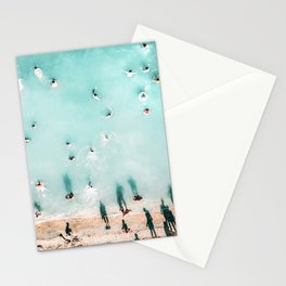 People On Beach, Aerial Beach Photography, Sea Beach, Ocean Wall Art Print, Summer Vibes Art Print Stationery Card