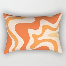 Tangerine Liquid Swirl Retro Abstract Pattern Rectangular Pillow