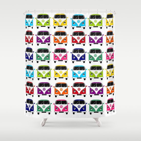 VW Campervan Shower Curtain by Chauloom | Society6