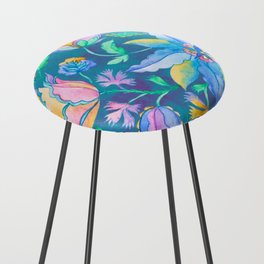 Beautiful Exotic Paisley Summer Floral Counter Stool