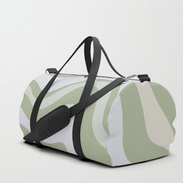 Liquid Swirl Contemporary Abstract Pattern in Light Sage Green Duffle Bag