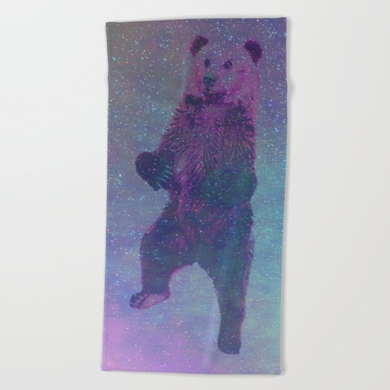 Bear Nebula (brown bear in the stars) Beach Towel