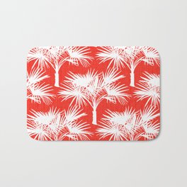 70’s Palm Springs Trees White on Red Bath Mat