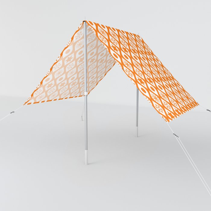 Orange Retro Christmas Pattern Sun Shade