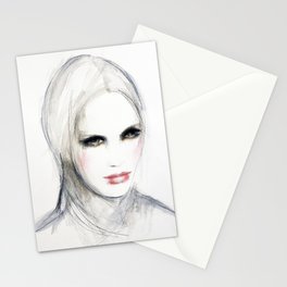 Manon - watercolour, gouache, pencil on paper - original artwork painting by Fiona Maclean Stationery Card
