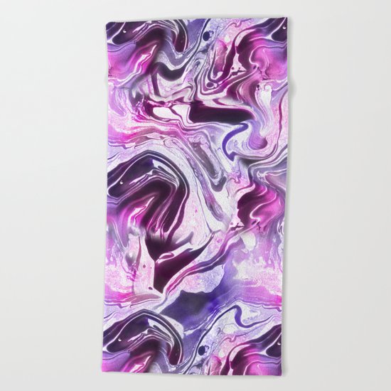 Marble Pattern Purple Pink Abstrat Beach Towel